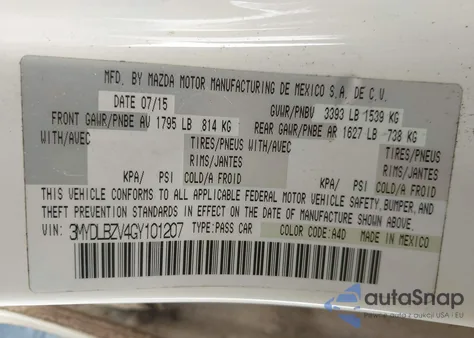 2016 Scion Ia from USA, damaged, VIN 3MYDLBZV4GY101207